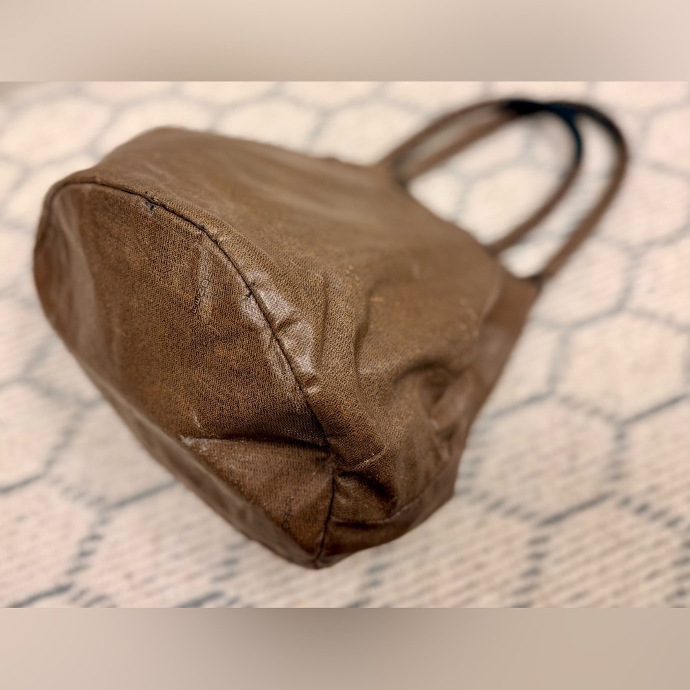 FENDI Vintage Rare Roma 1925 Brown Coated Canvas Palazzo Bucket Tote Handbag - Picture 9 of 16